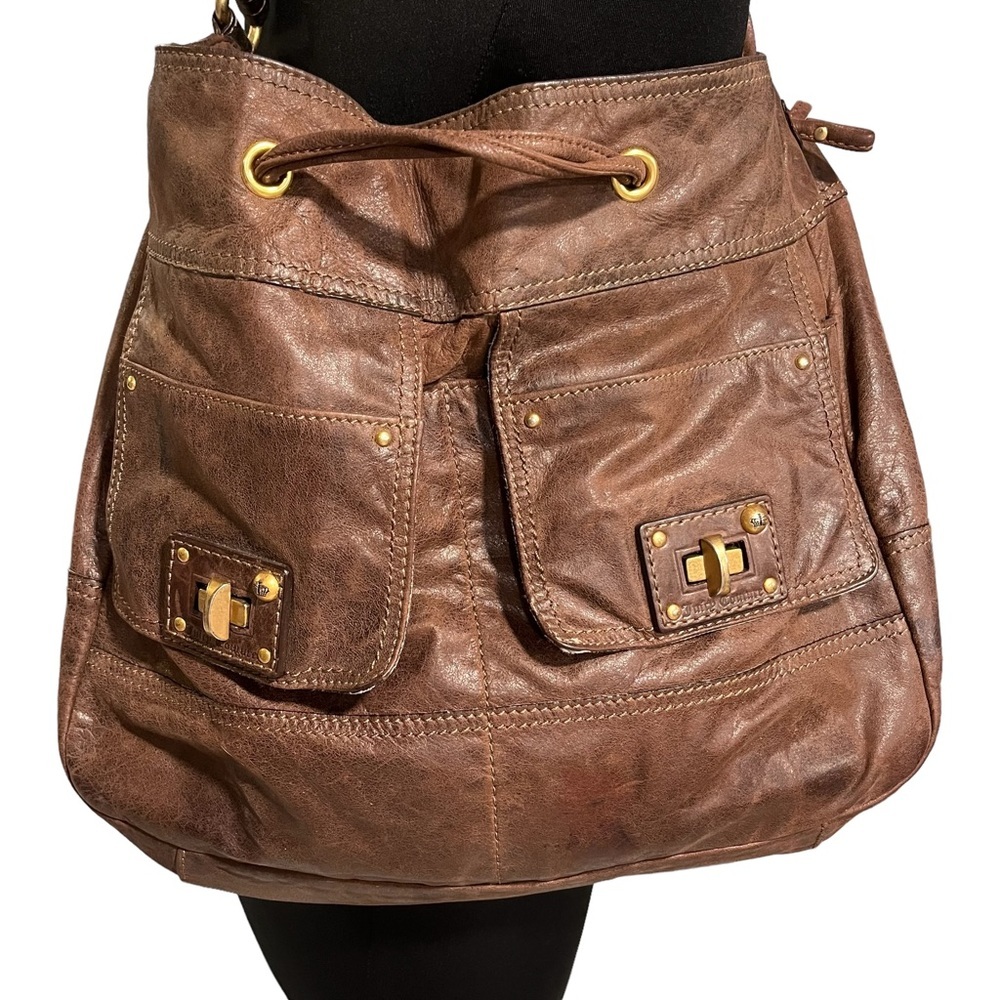 Vintage Y2K Juicy Couture Brown Leather Hobo Bag